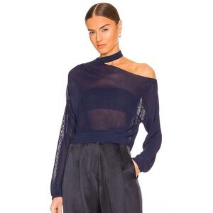 L’Academie Galena Cut Out Pullover in Navy Size S